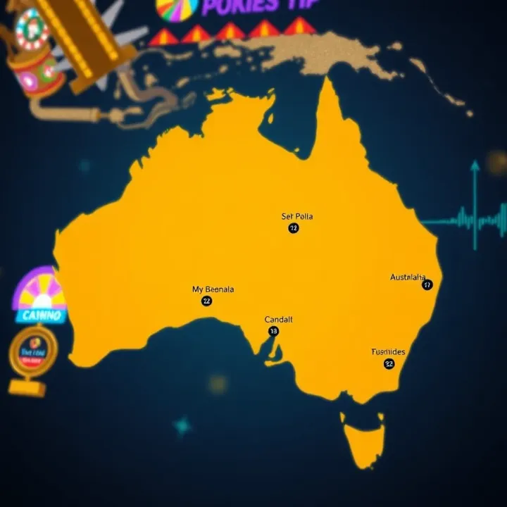 Legal Access to Pokies 83 Net Across Australia Map highlighting popular Australian locations where online pokies are legally accessible
