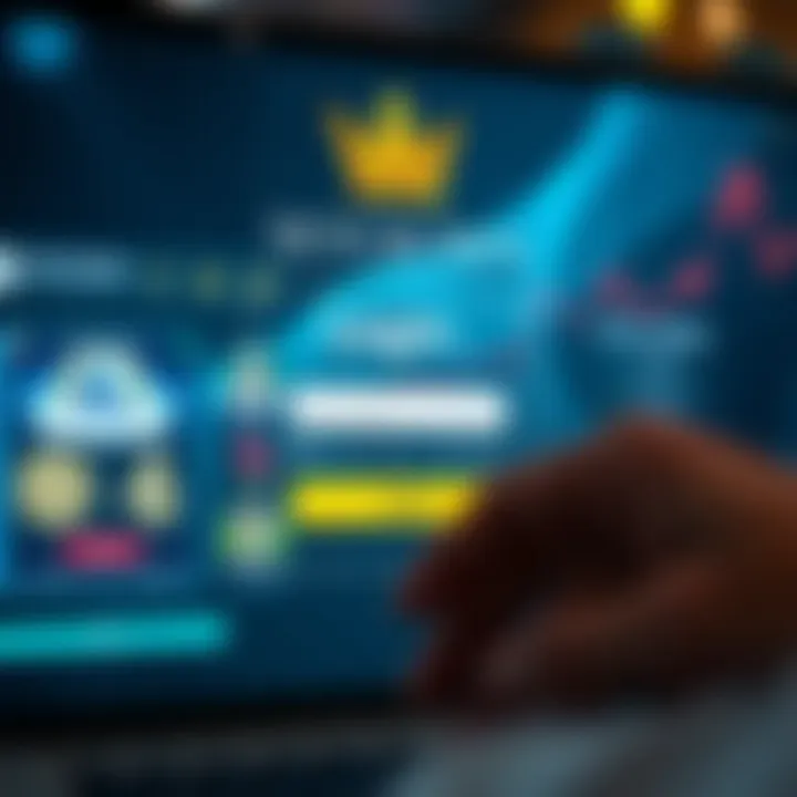 User entering login credentials on a secure digital platform