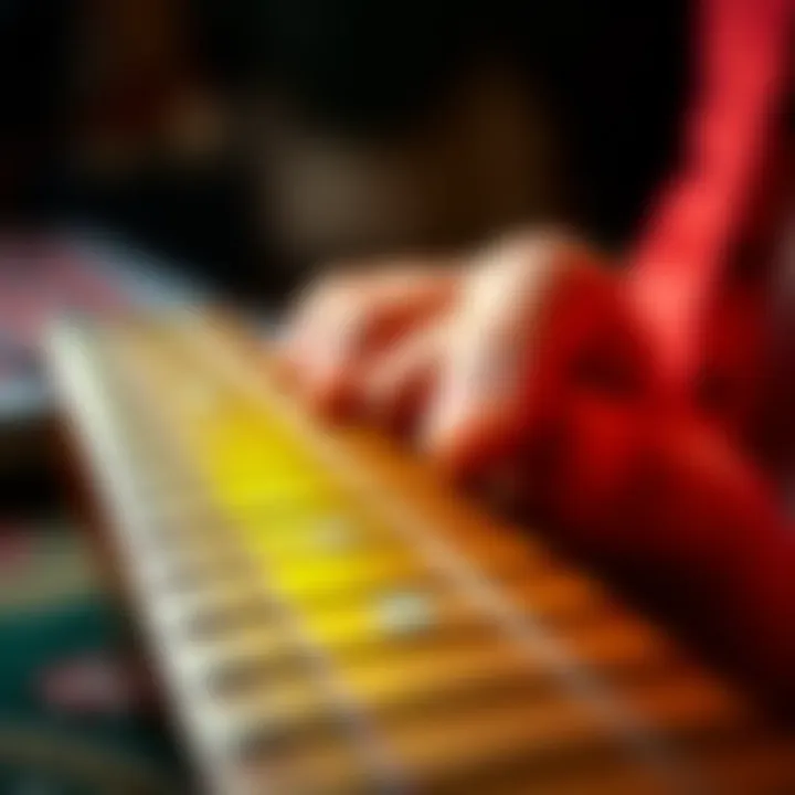 Guitar fretboard showing chord finger positioning for Blow Up the Pokies