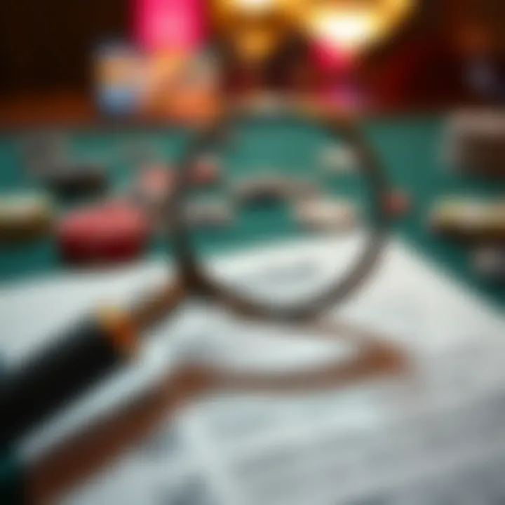 Checklist and magnifying glass highlighting key factors for selecting trusted online casinos