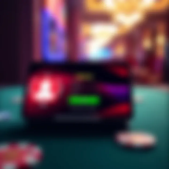 Secure online casino login interface on a digital device with privacy features