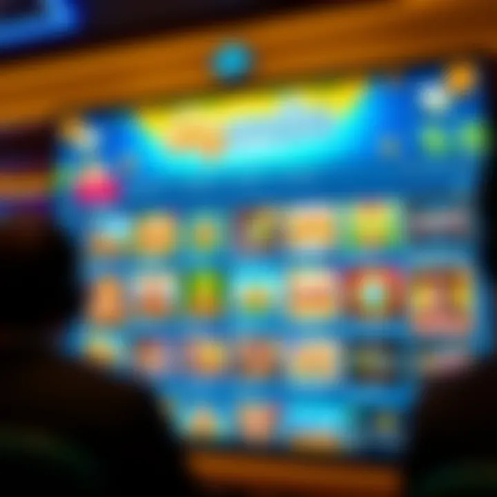 Colorful casino interface displaying various game categories and options for Australian players