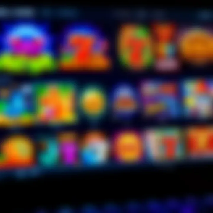 Online casino interface showing a variety of colorful slot games available for real money play
