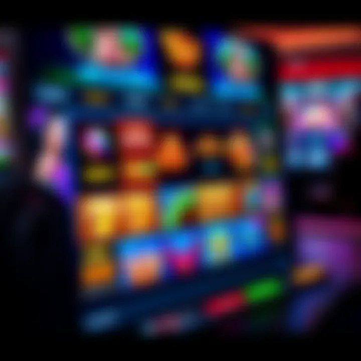 Online Casino Platform Featuring Slot Games and Bonuses Colorful online casino interface showing slot games and bonus offers