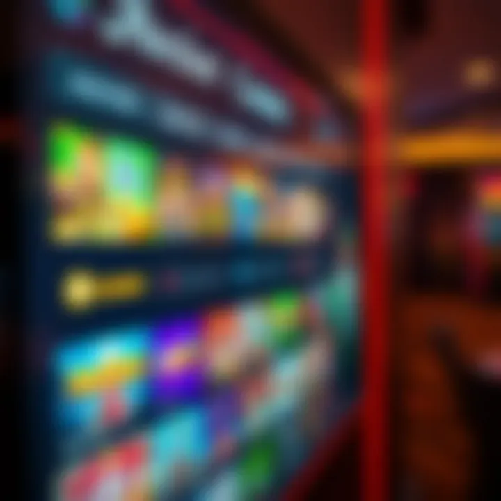 Rocket Casino online platform showing a variety of game options on a digital screen