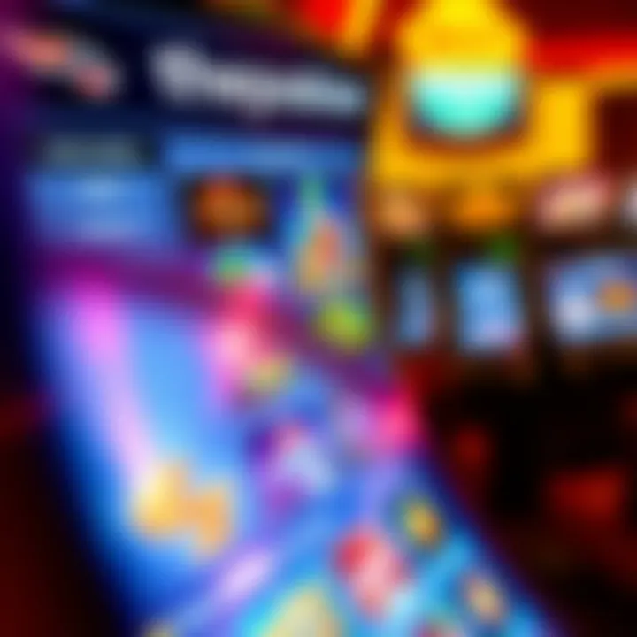 Colorful online pokies interface displaying various game options and vibrant graphics