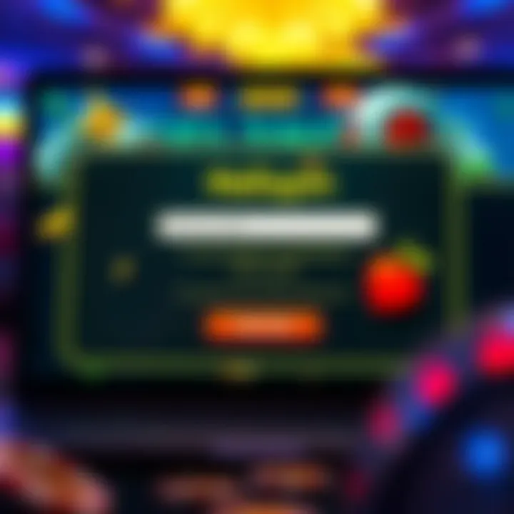 Illustration of an online casino screen displaying bonus code input and reward notification