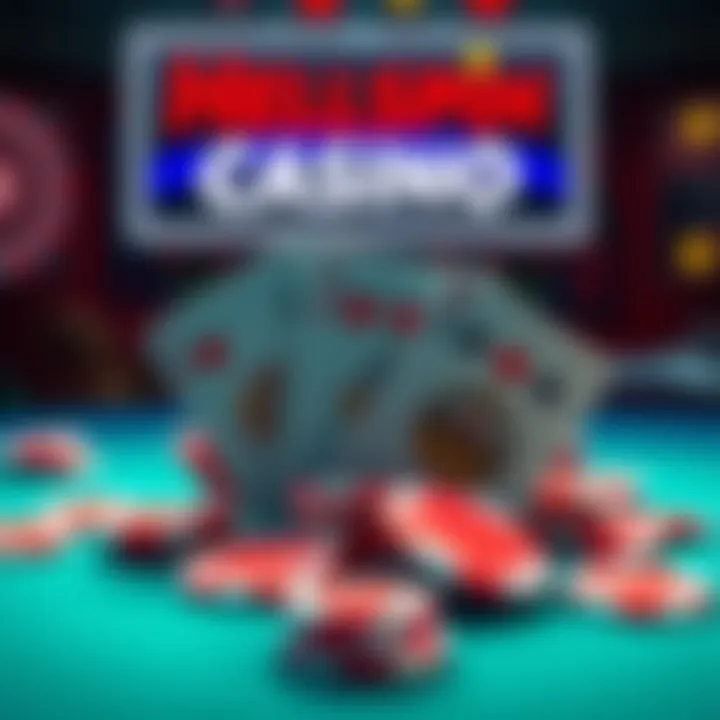 Graphic showing casino chips and digital cards symbolizing no deposit bonus offers