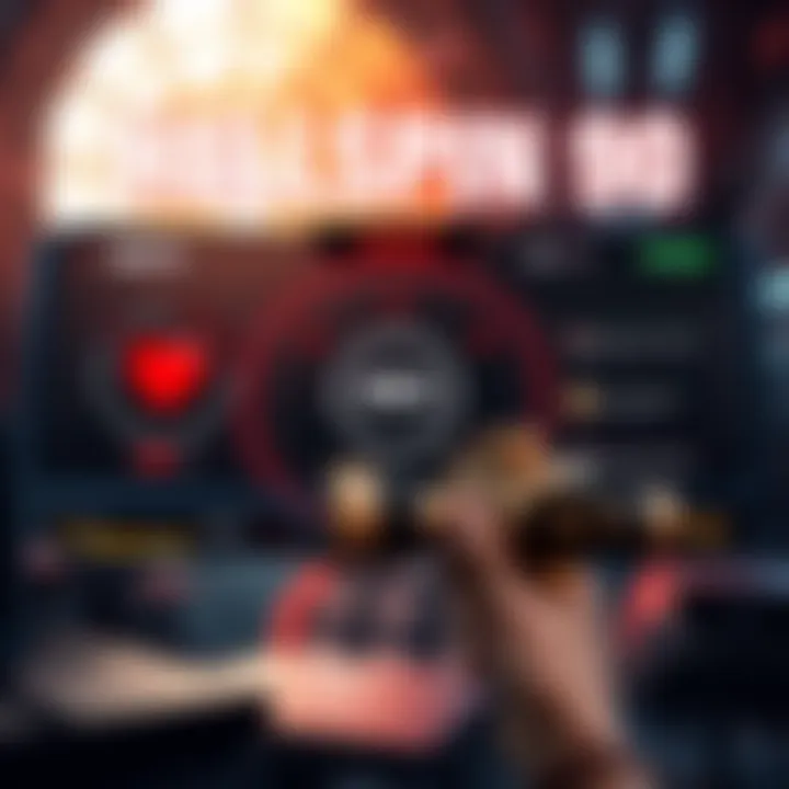 In-game interface displaying health, ammunition, and mission objectives against a sci-fi backdrop