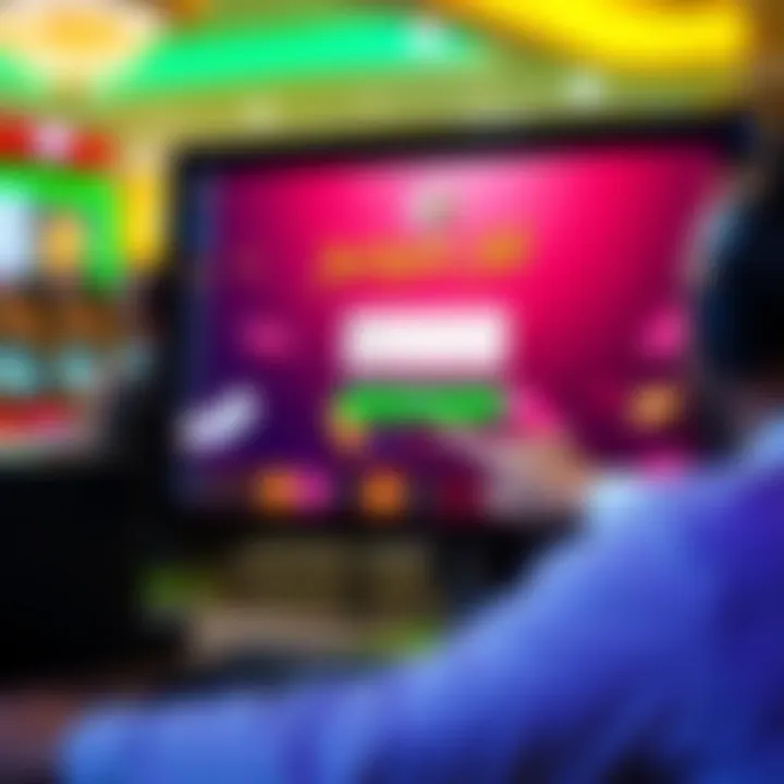 User logging into Jackpot Jill Casino on a desktop computer with a secure login interface