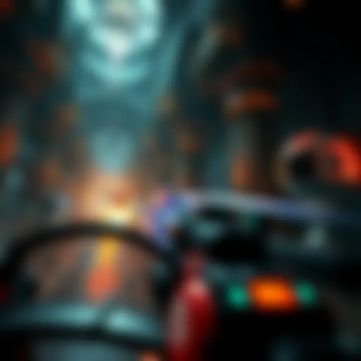 Dynamic gameplay scene showcasing fast-paced action and intricate level design in Hellspin