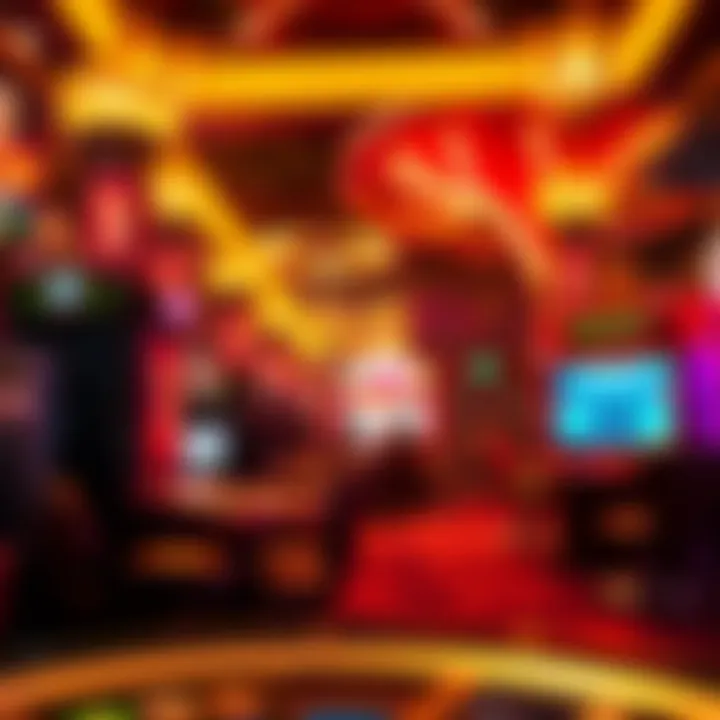 Vibrant visual style highlighting unique environments and character designs in Hellspin