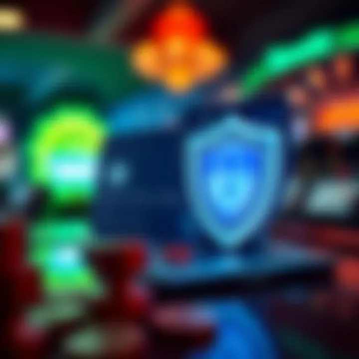 Secure Deposit and Withdrawal Methods in Jackpot Jill App Secure online payment process symbolized by credit card and digital shield icon representing safe deposits and withdrawals