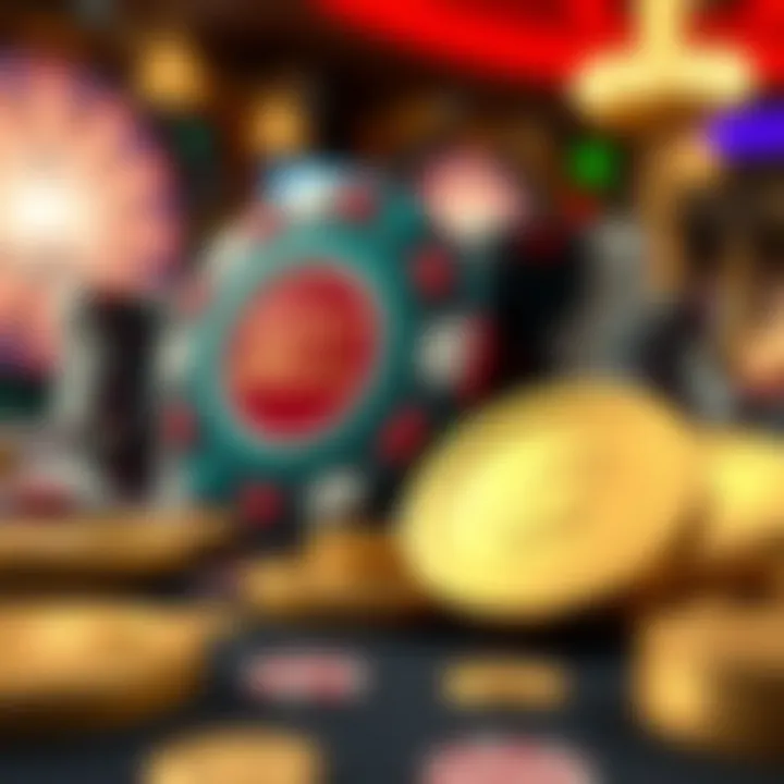 Illustration of casino chips and bonus coins symbolizing the rewards from the Jackpot Jill sign up offer