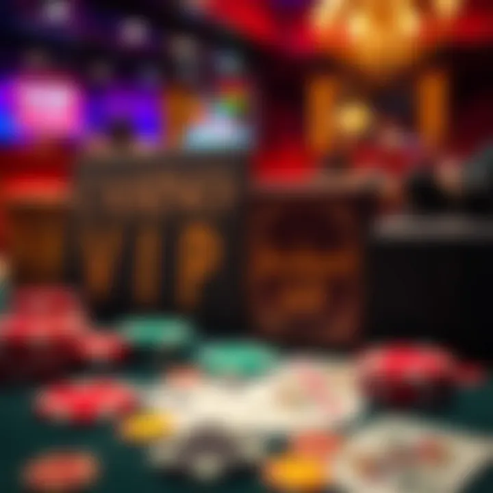 Collection of casino rewards including chips, cards, and personalized gifts