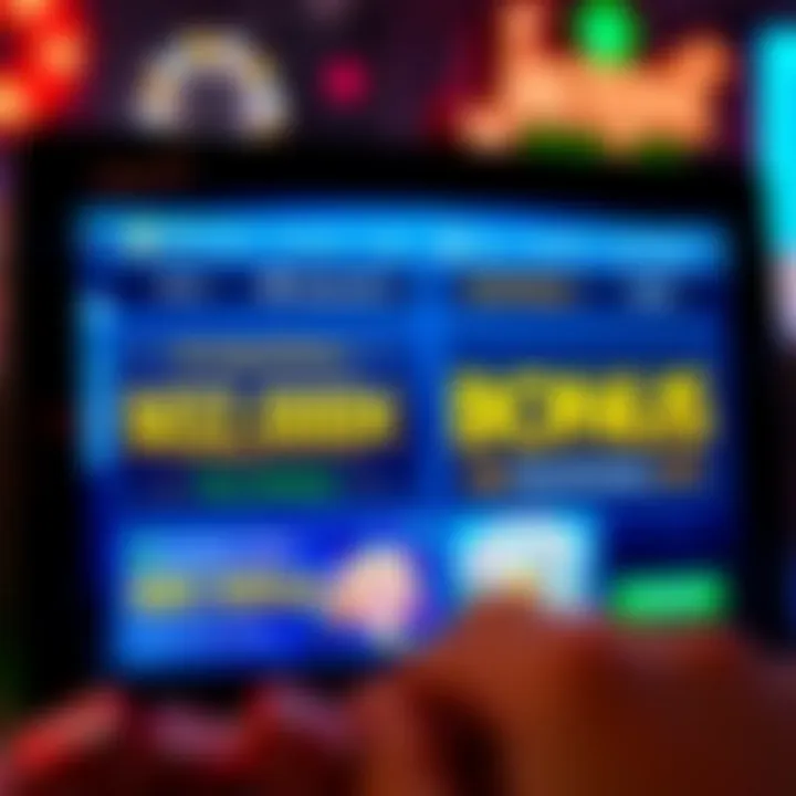 Illustration showing a digital casino interface highlighting no deposit bonus offers at Jackpot Jill