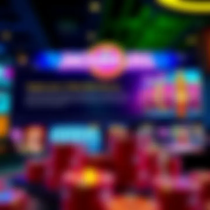 A vibrant casino interface showing Jackpot Jill's welcome bonus details and game options