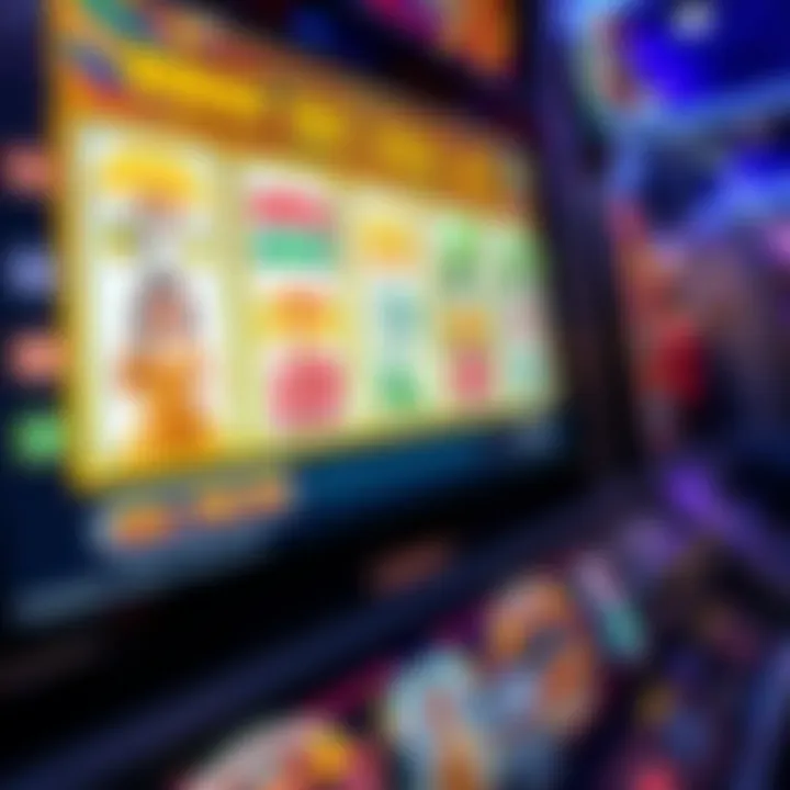 Slot machine screen displaying bonus rewards and casino promotional symbols