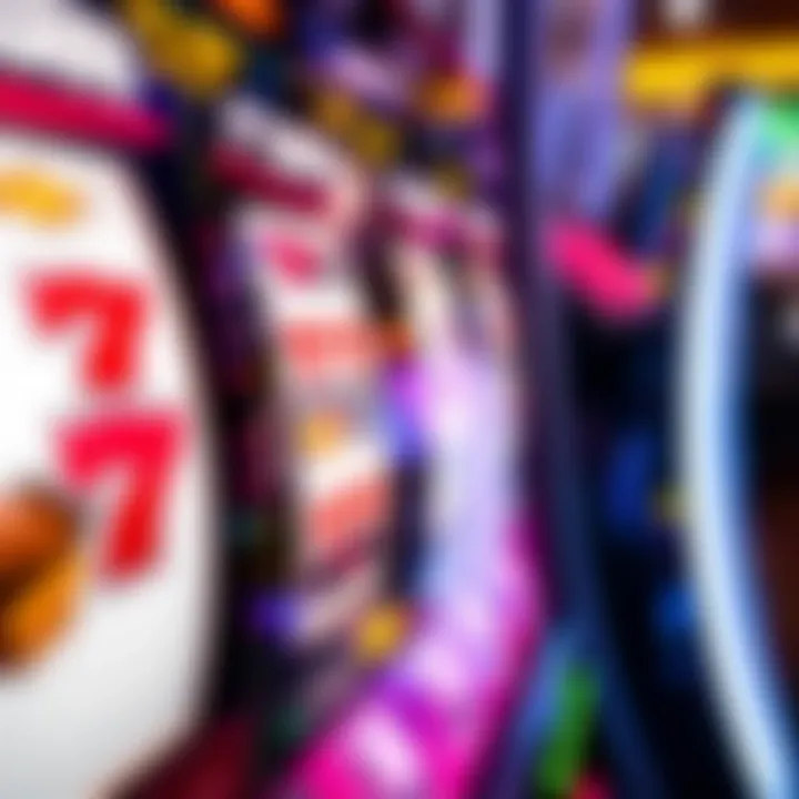 Close-up of a modern slot machine interface showing reels and payout lines