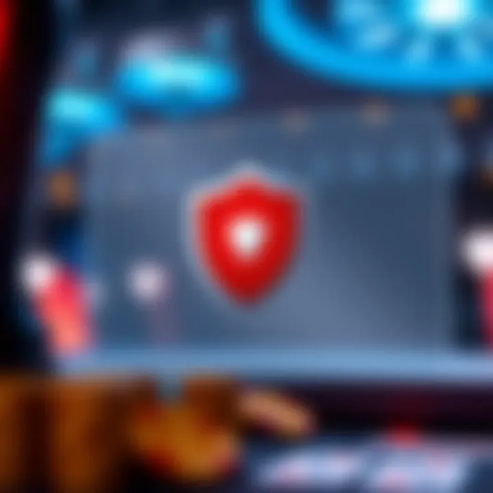 Secure online payment options available at National Casino with shield symbol for protection