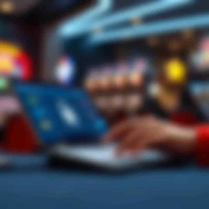Secure Access to Online Pokies Platforms User accessing online pokies platform on a secure device with digital security icons