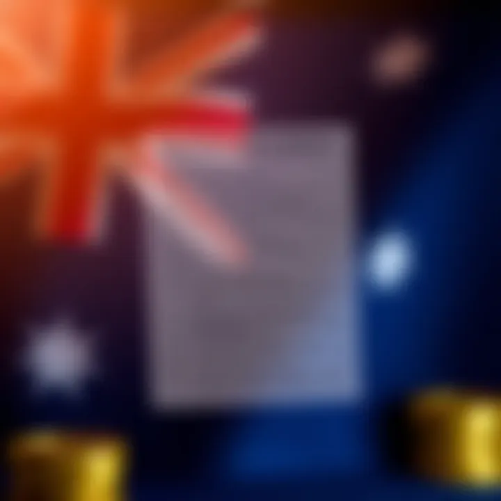 Graphic depicting terms and conditions checklist for no deposit bonuses at Ricky Casino with Australian flag background