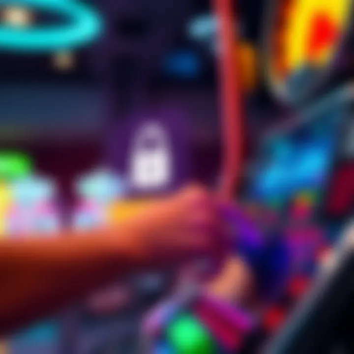 Security Tips for Safe Online Pokies Access User accessing online pokies platform with highlighted security features and tips