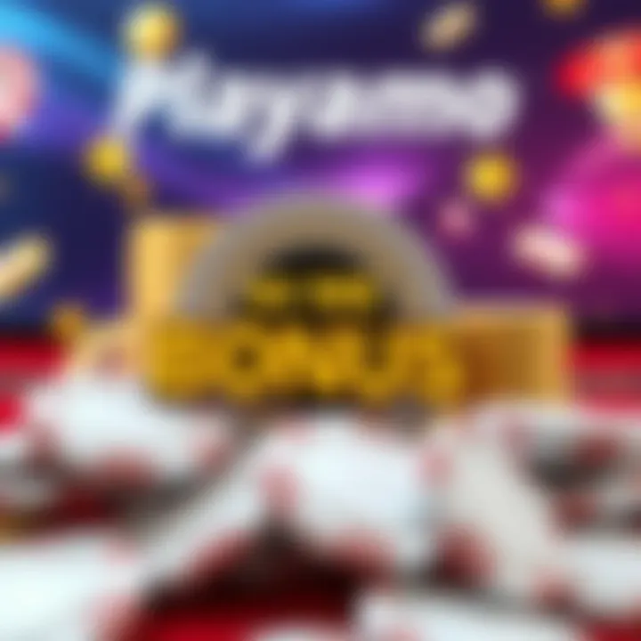 Digital graphic showing virtual chips and casino elements symbolizing bonus credits