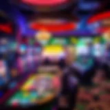 Selection of casino games including slots and table games with vibrant graphics