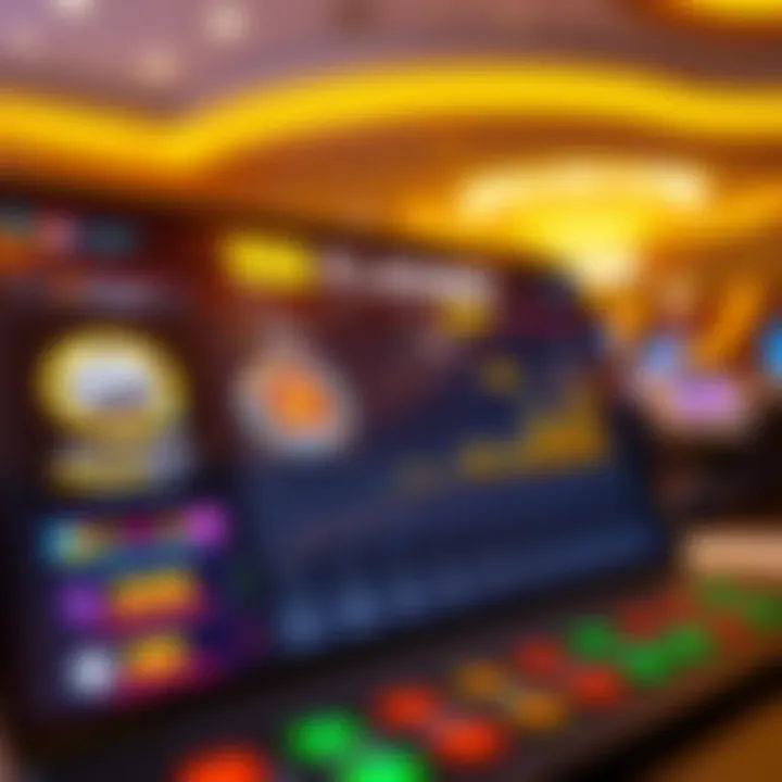 Digital dashboard showing casino game statistics and player rewards on a sleek interface