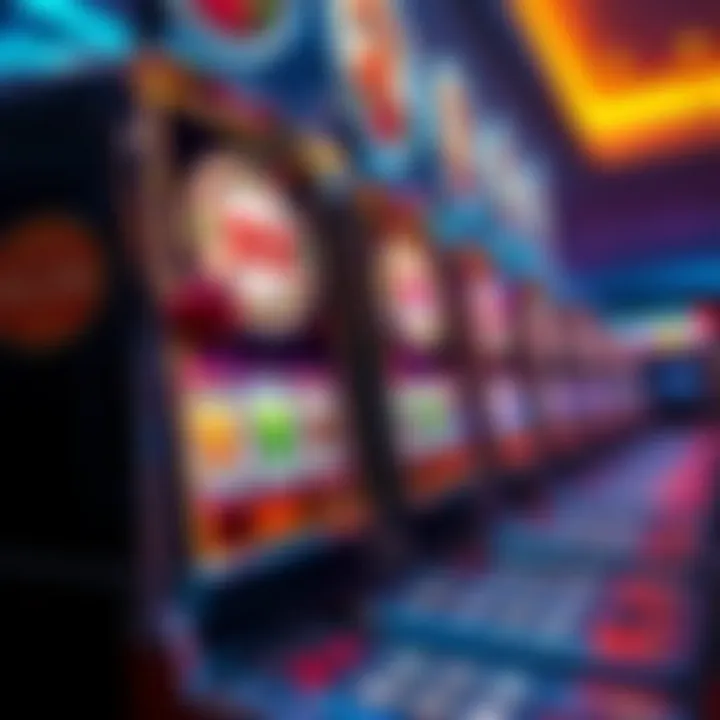 Bright casino slot machine with glowing reels and jackpot symbols