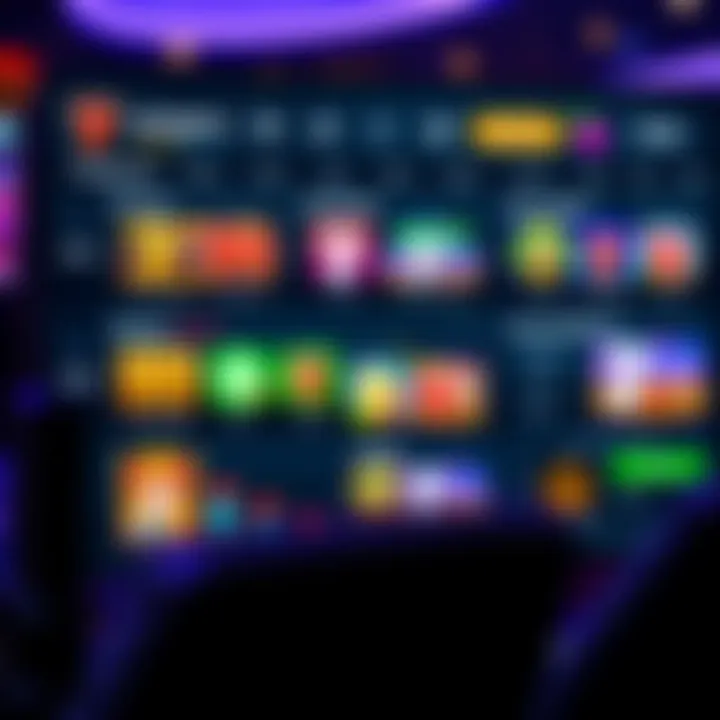 Dashboard overview of online slot account features including game selection and account balance
