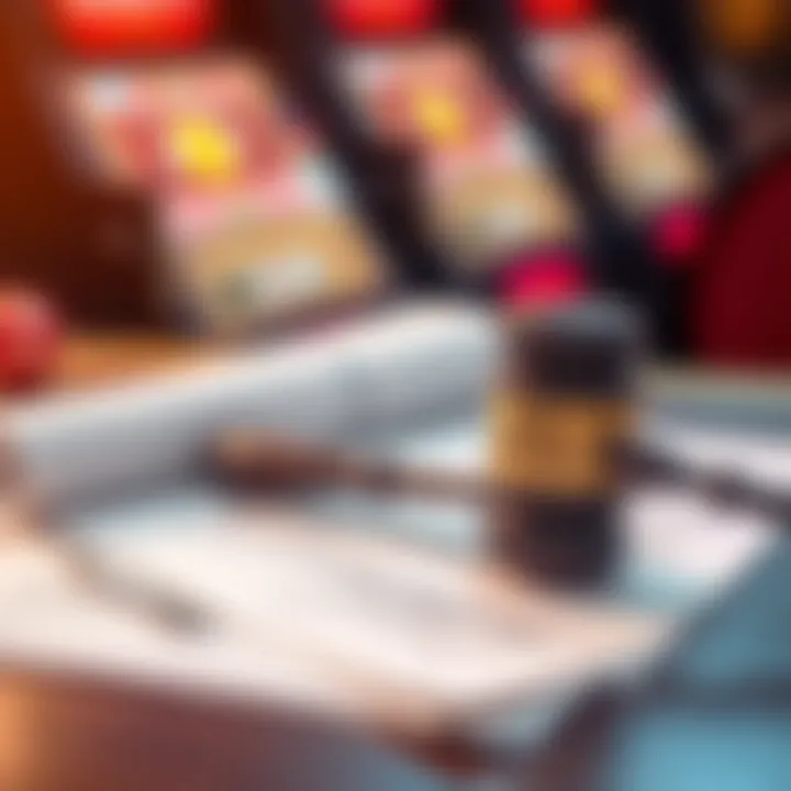 Legal documents and a gavel symbolizing the regulatory framework for pokies gaming in Australia