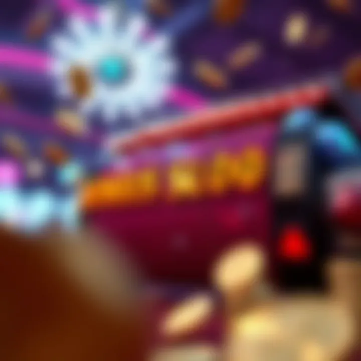 Bonus round feature with sparkling coins and winning symbols