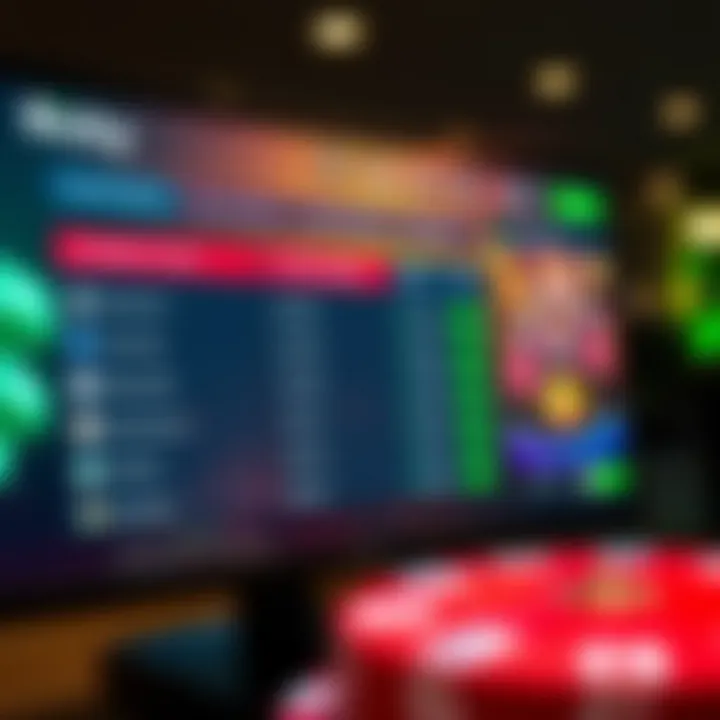 Payment Methods and Bonuses Overview at Ricky Casino User interface of Ricky Casino showing available payment options and bonus offers on a digital screen