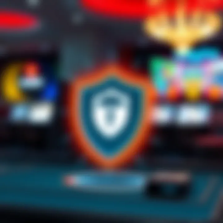 Secure online payment icons with digital shield symbolizing reliable transaction safety