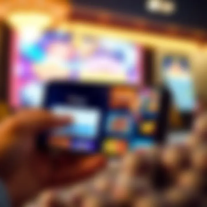 Mobile phone displaying Rocket Casino app with login screen and casino game icons