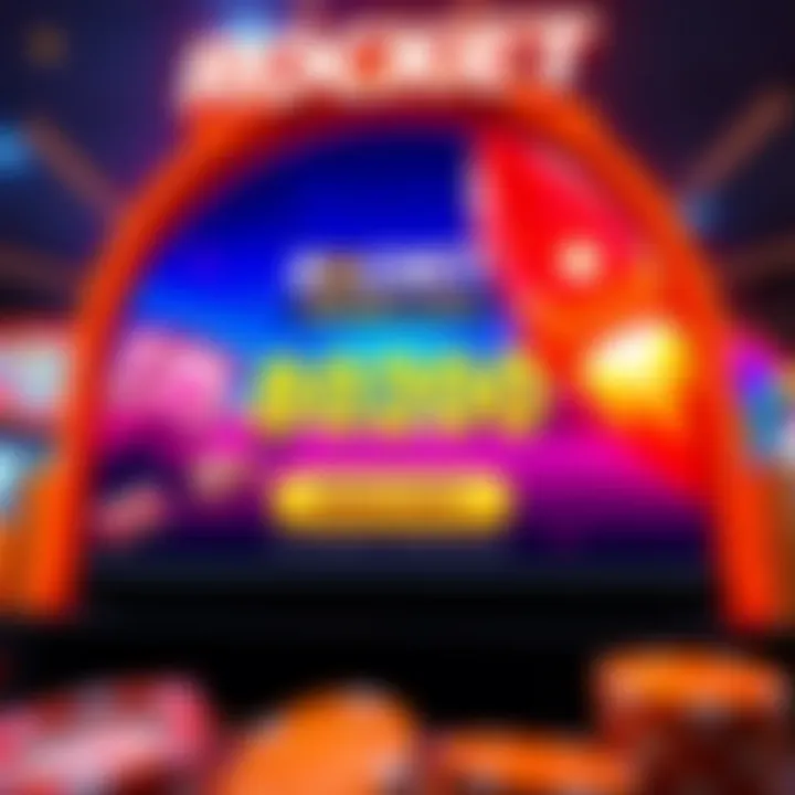 Illustration of a vibrant online casino interface highlighting bonus code entry area