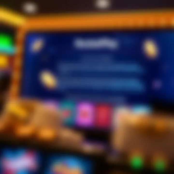 Illustration of casino bonus terms and conditions on a digital screen with icons