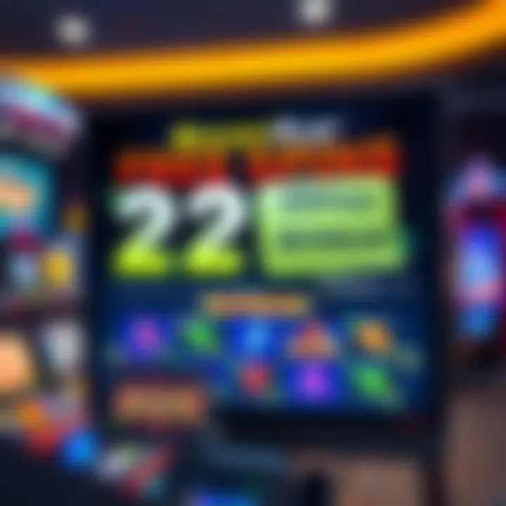RocketPlay Casino interface showcasing a free spins bonus offer with vibrant slot game icons
