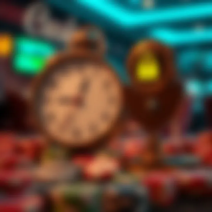 Clock and secure lock symbol illustrating withdrawal time and security