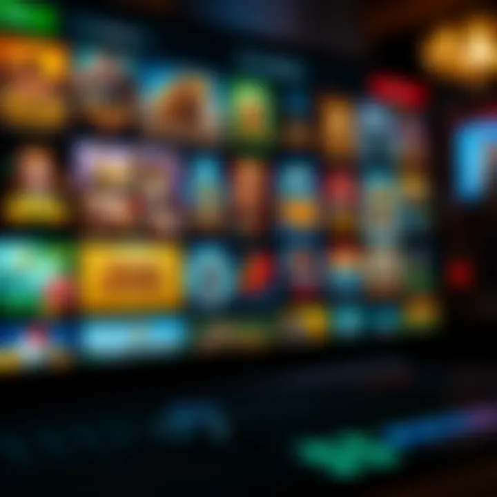 Collection of diverse online casino games displayed on a digital interface