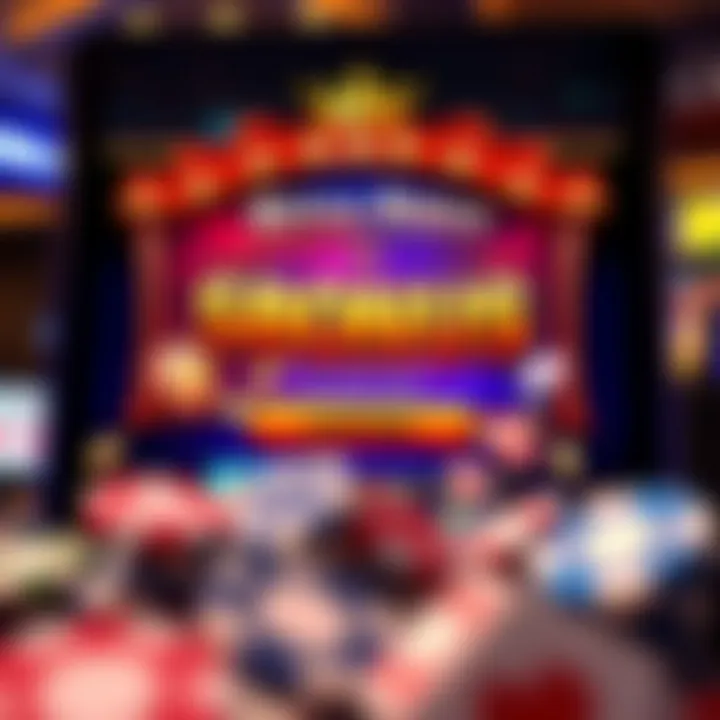 Illustration of a vibrant online casino interface highlighting bonus chip offers on Royal Reels platform