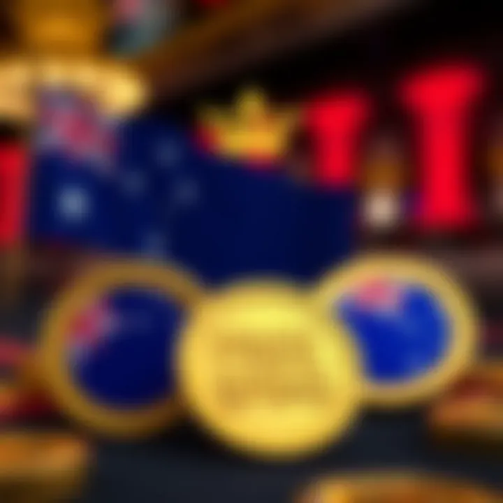 Royal Reels Free Spins Promotion for Australian Players Illustration of digital tokens representing casino free spins with Australian flag elements