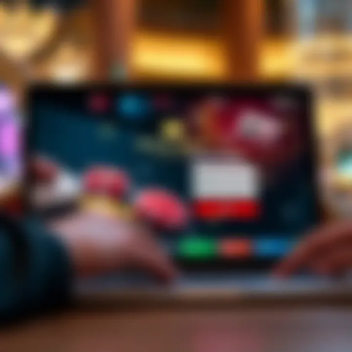 User entering credentials on Royal Reels casino login page on a laptop