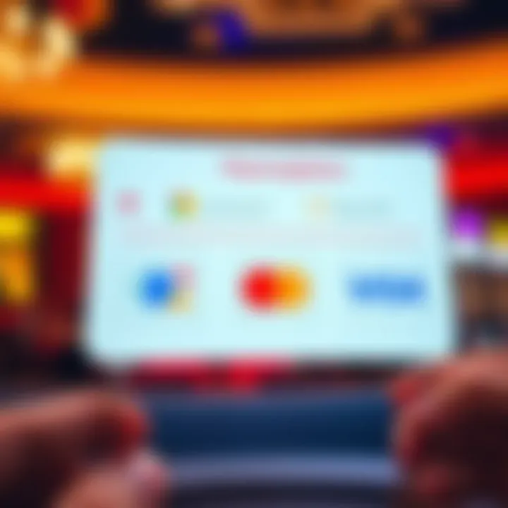 Secure digital payment method icons for online casino transactions