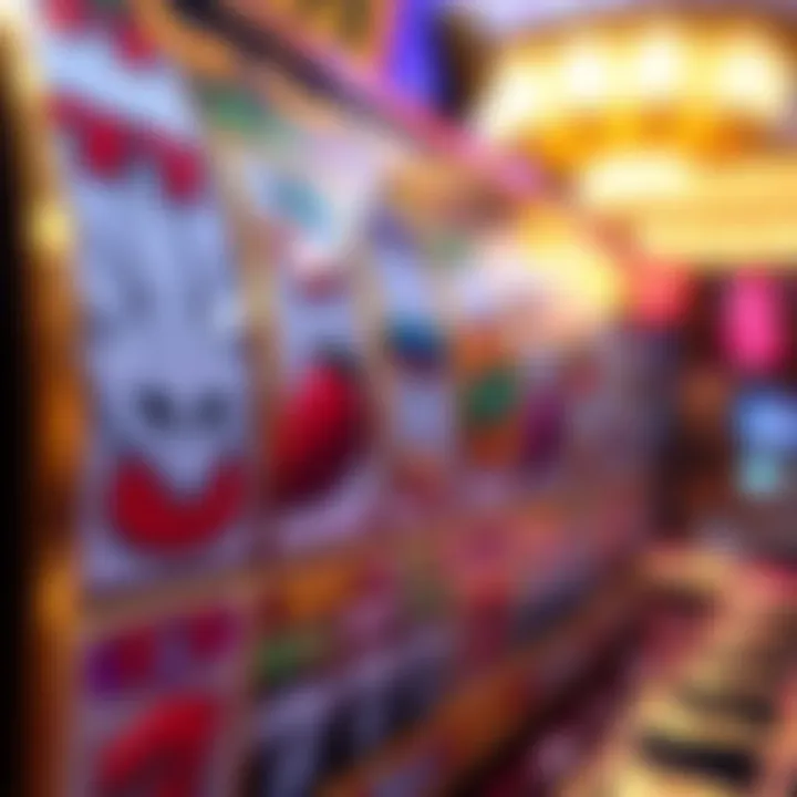 Close-up view of Royal Reels Down online slot game interface showing spinning reels and vibrant symbols