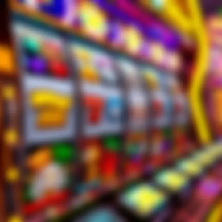 Colorful slot machine reels with sparkling symbols and a glowing jackpot