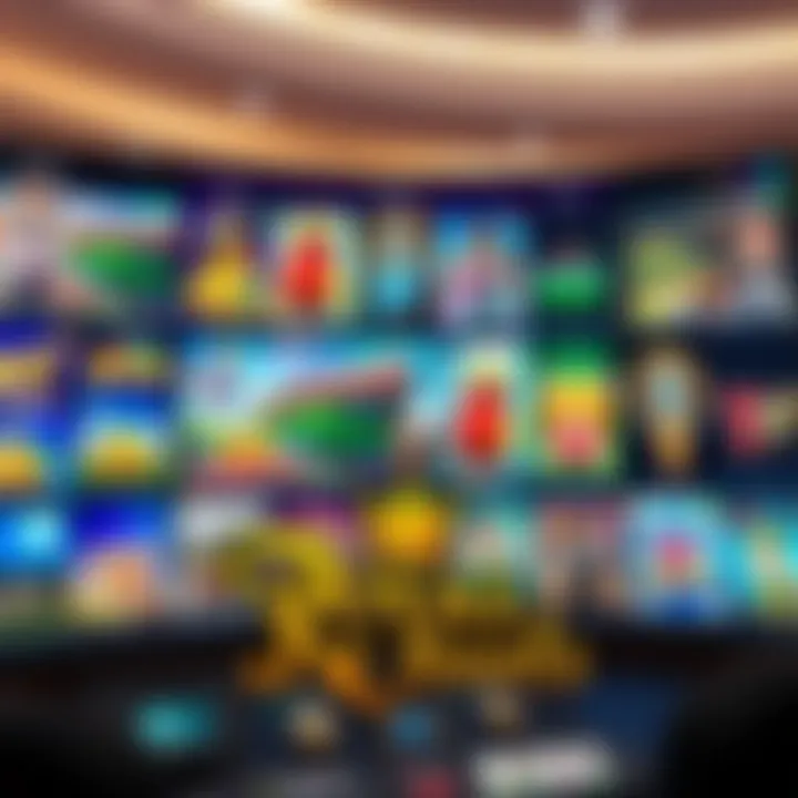 Diverse range of online casino games displayed on a digital interface