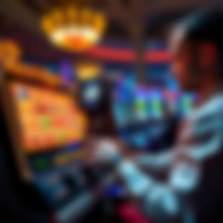 Player managing slot gameplay with tips for responsible betting and strategies